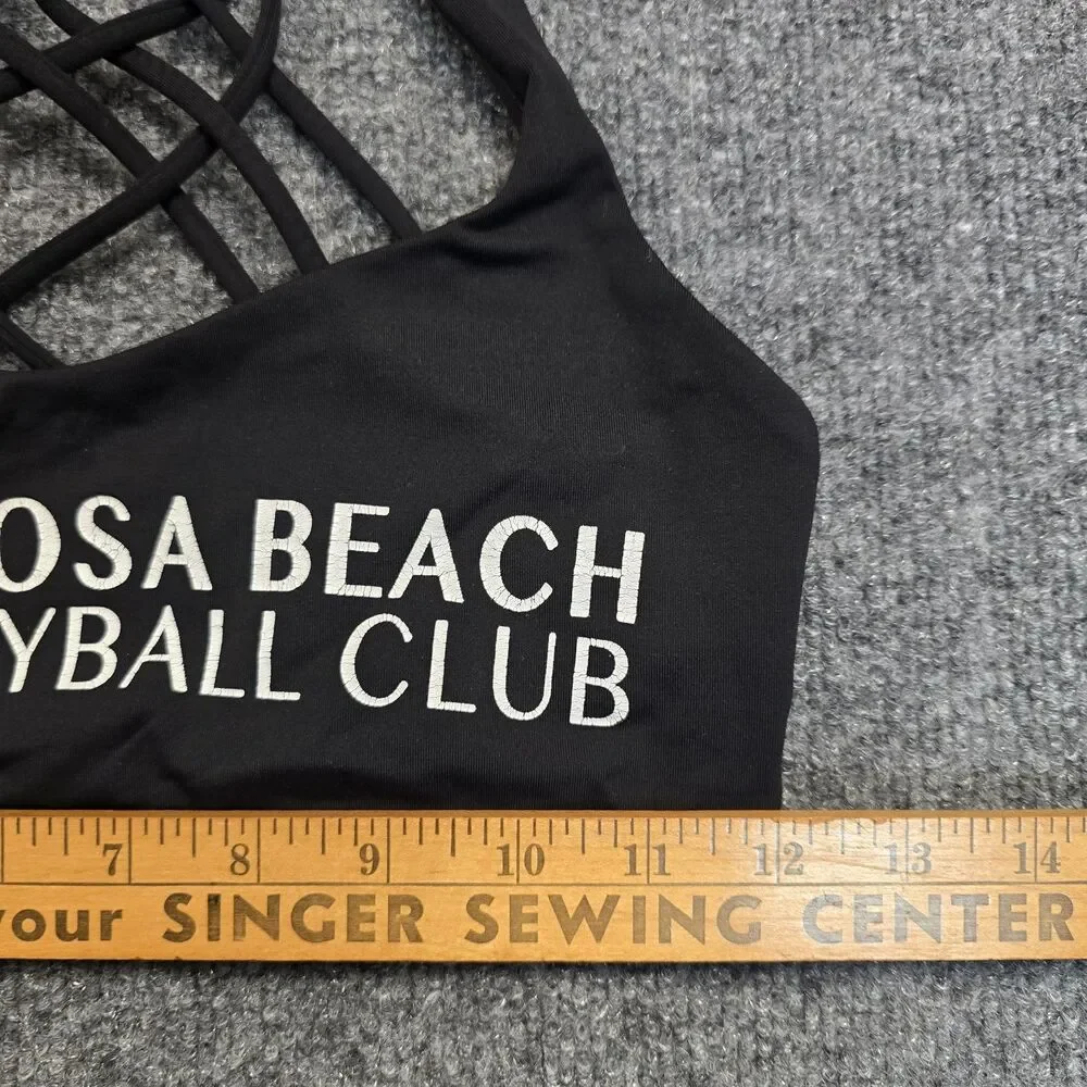 Lululemon Free To Be Wild Bra Womens 6 Black Strappy Back Yoga Athletic Gym Top
